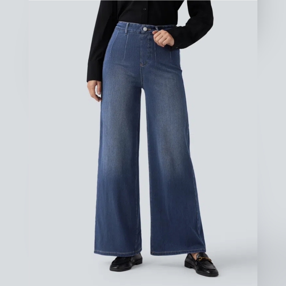 Halara Flex™ High Waisted Tummy Control Wide Leg Casual Jeans Size XL